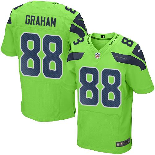 Nike Seahawks #88 Jimmy Graham Green Men's Stitched NFL Elite Rush Jersey - Click Image to Close